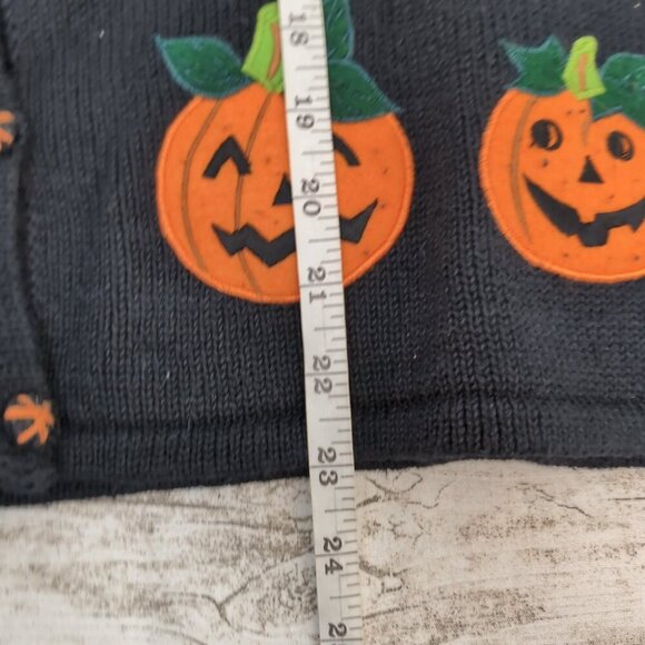 Segue Boo! Halloween Cardigan Sweater Black Ghost Pumpkin Candy – Women’s M - Picture 6 of 8